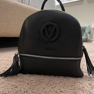 Valentino Black Zip Mini Backpack